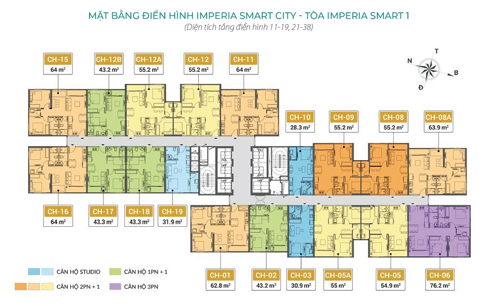Mặt bằng căn hộ Imperia Smart City