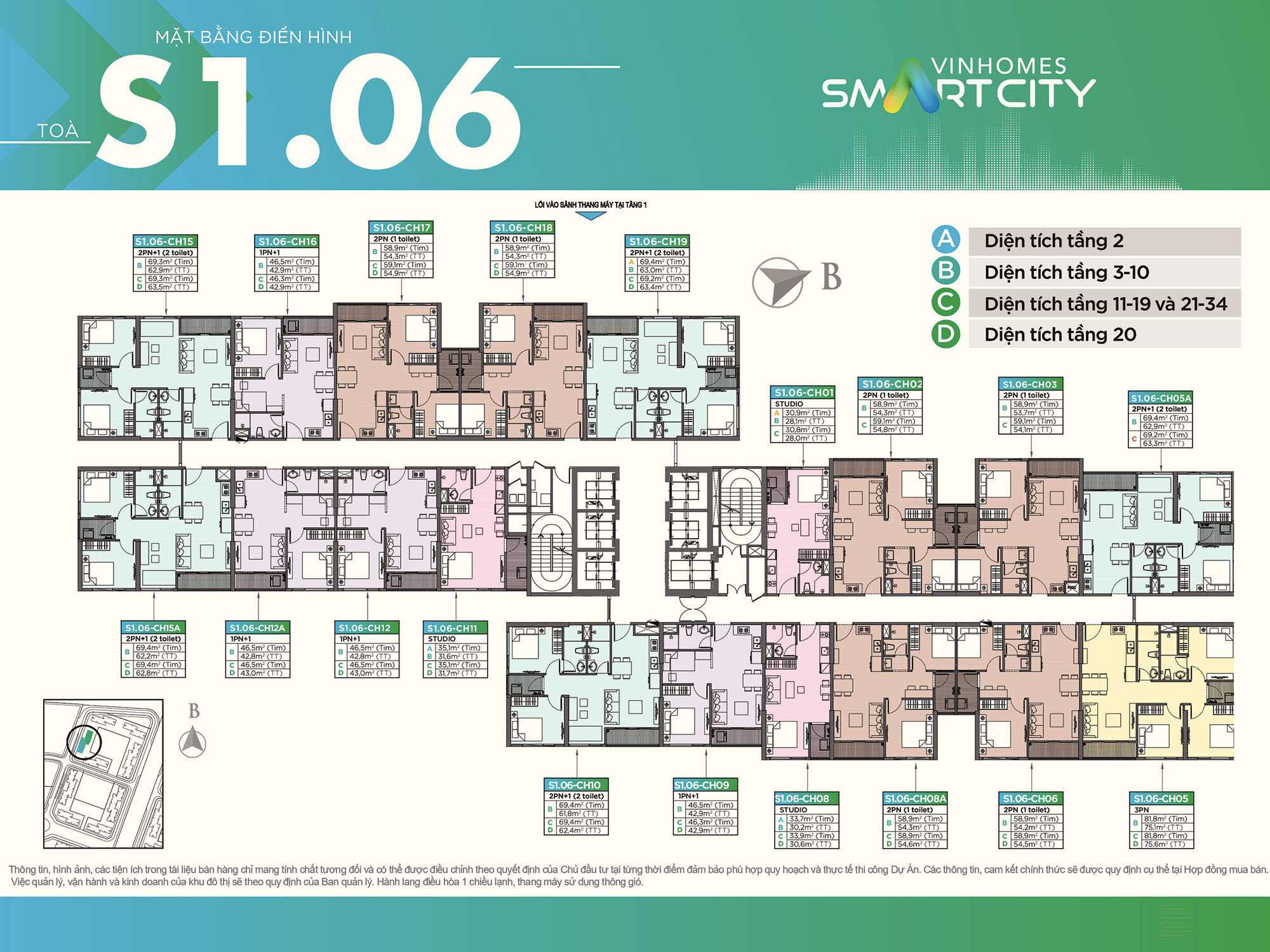 Mặt bằng Vinhomes Smart City tòa chữ Z